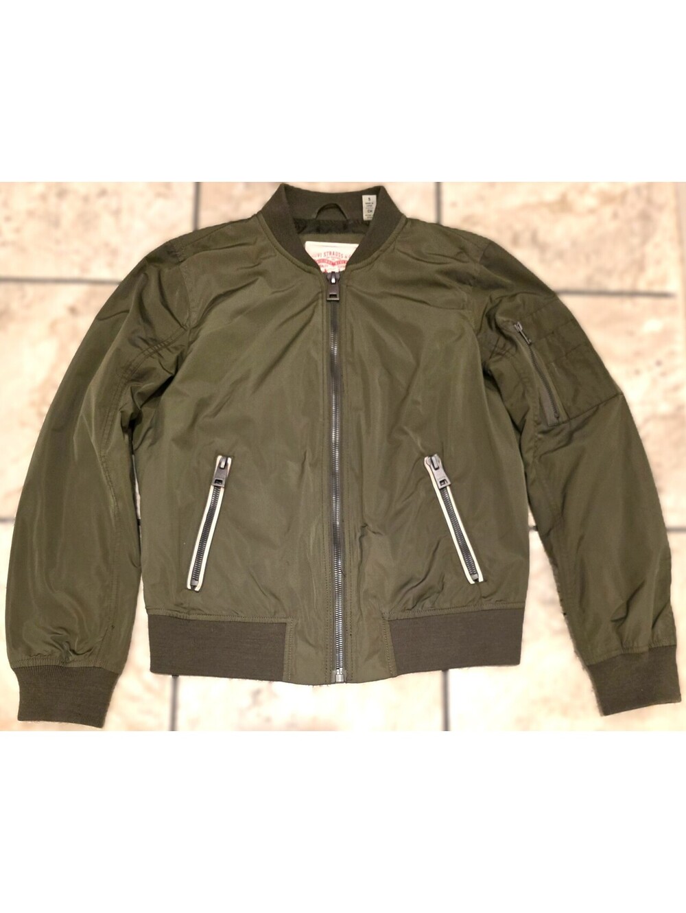 NWOT LEVI'S Lightweight Bomber Utility Jacket Olive Green Size Small